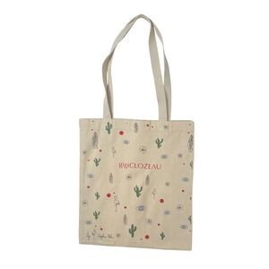 Gigi‎ Clozeau Angeline Melin Canvas Tote Bag Cream Graphic Print Cactus Flamingo